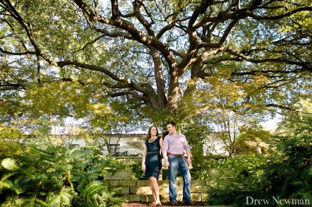 A lovely engagement session at the Dallas Arboretum and Botanical Gardens in Dallas Texas captured by Drew Newman Photographers of Atlanta Georgia.